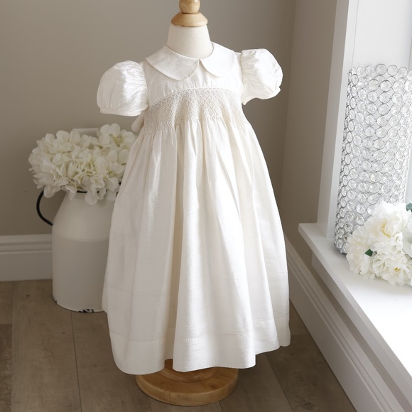 Strasburg Ivory Silk Smocked Dress Size 2 Special Occasion Flower Girl
